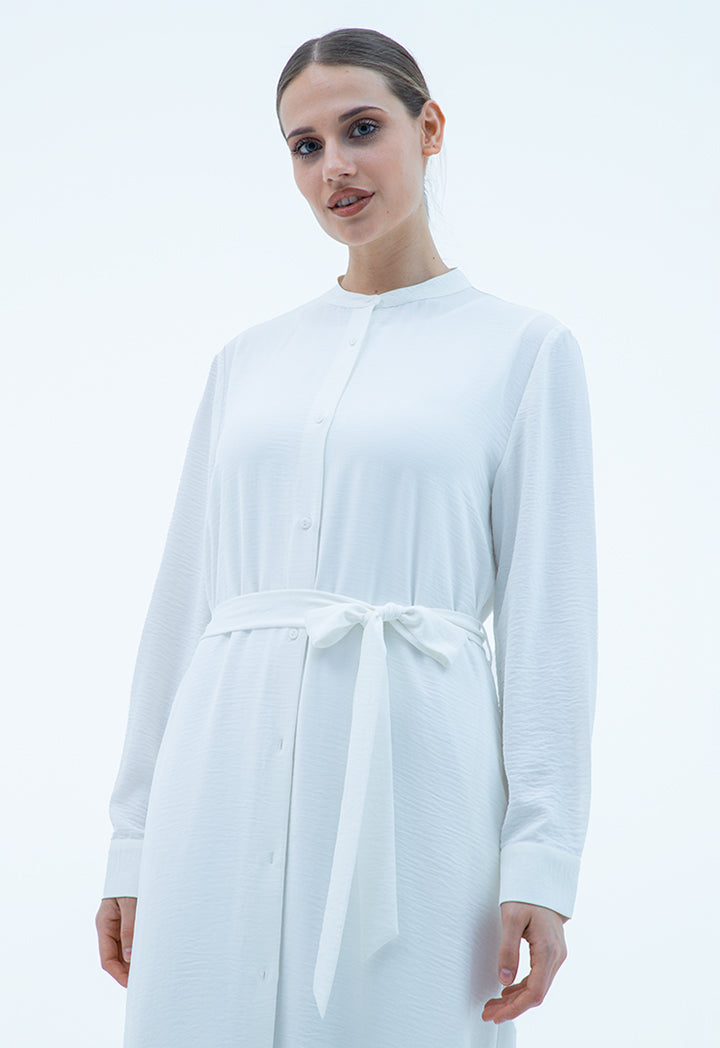 Maxi Shirt Dress With Self-Fabric Belt