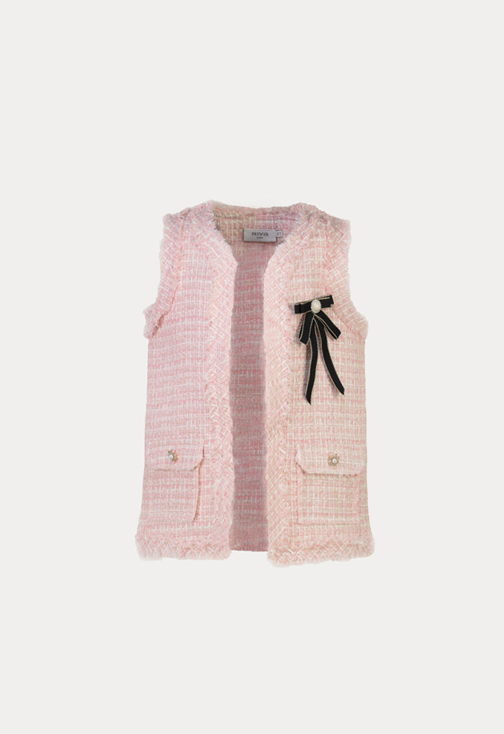 Frayed Tweed Lurex Sleeveless Vest