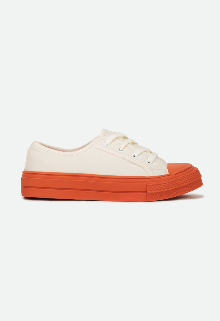 Low Top Contrast Sole Sneakers
