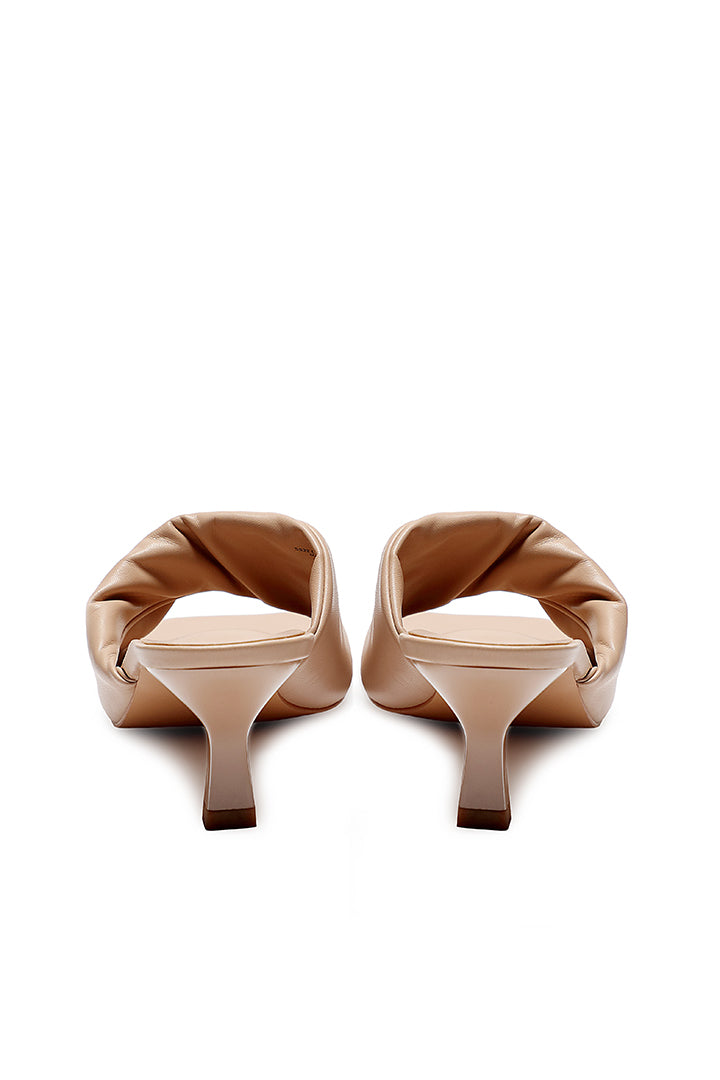 Twisted Open Toe Kitten Heel Slide Sandals
