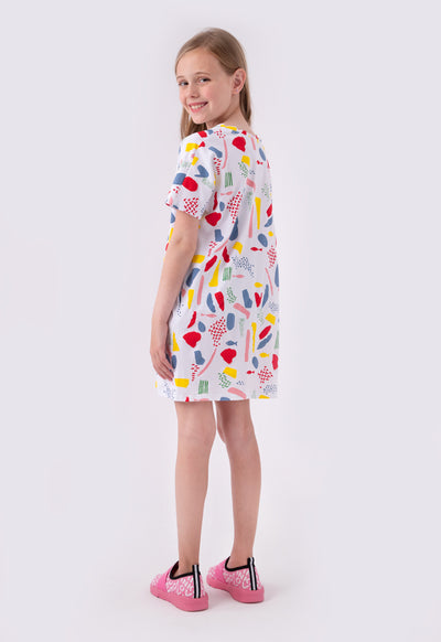 Printed Continuous Short Sleeve Dress