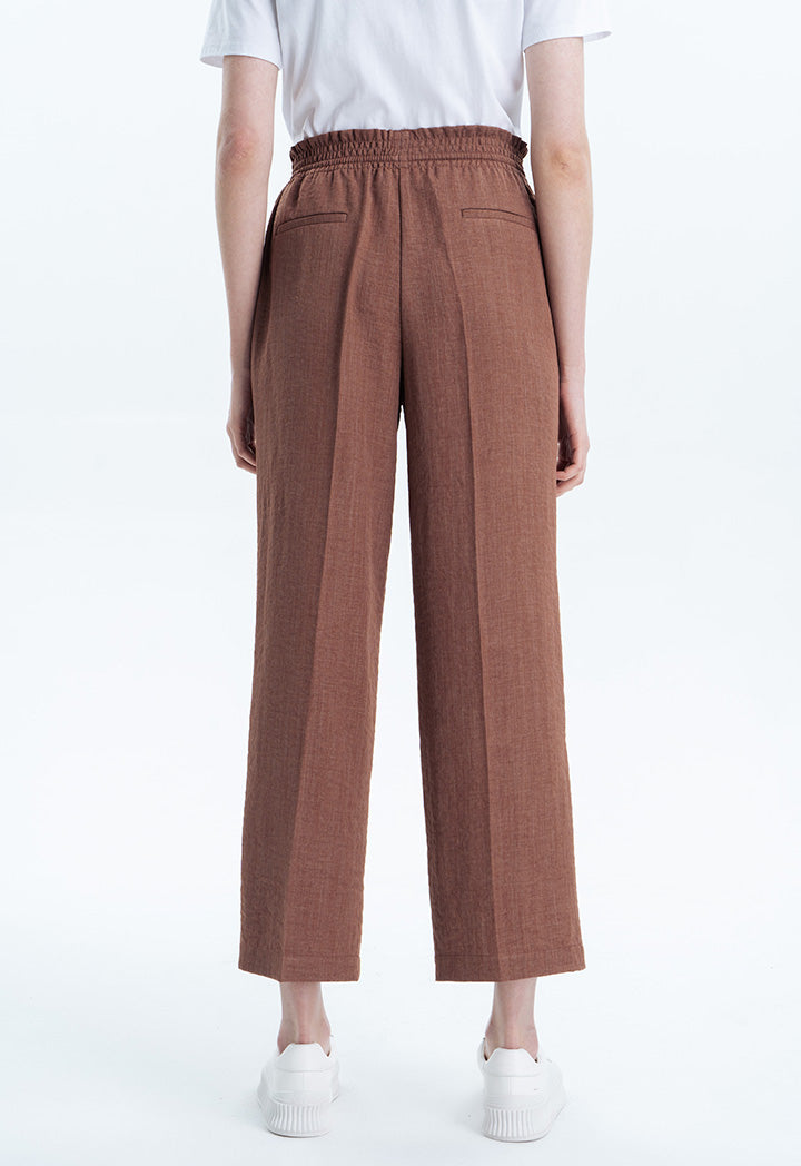 Solid Trouser With Elastic Waist