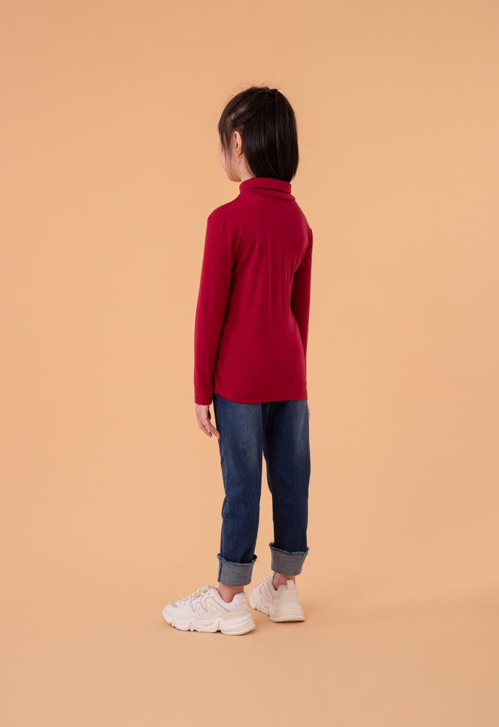 Stretch Jersey Turtleneck Long Sleeve T-Shirt