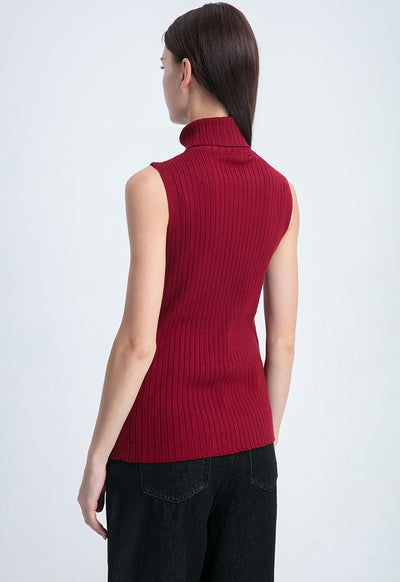 High Neck Knitted Basic Top