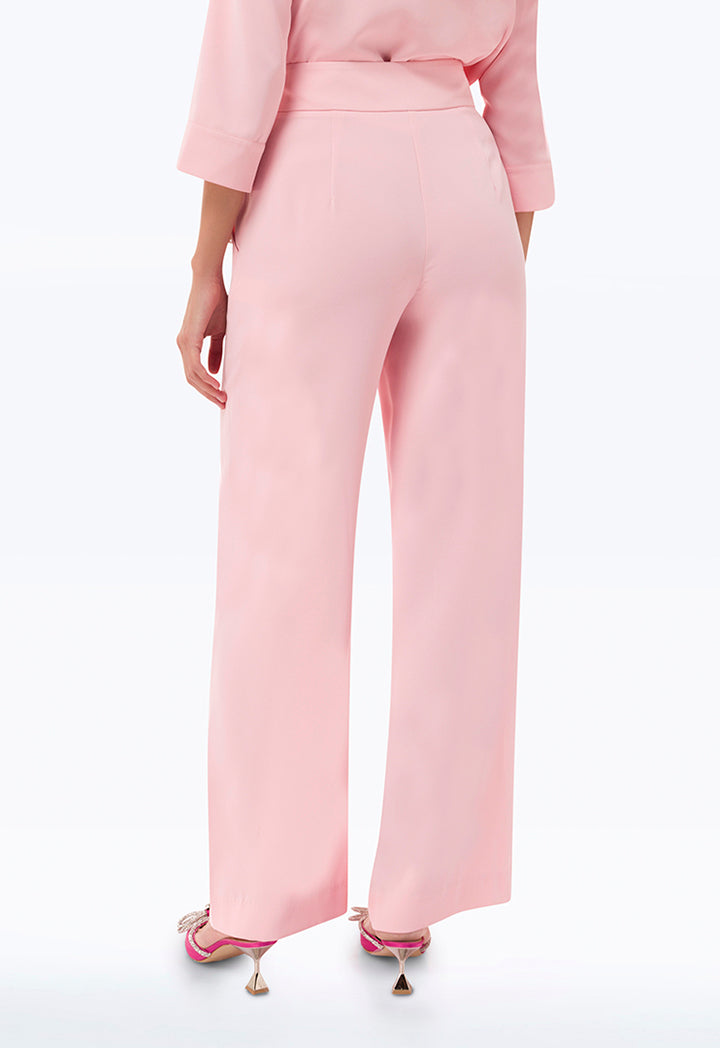 Long Solid Trouser With Button Detail