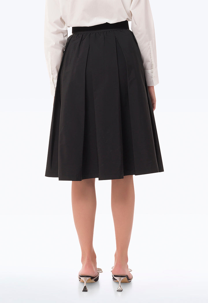 Box Pleat Solid Skirt