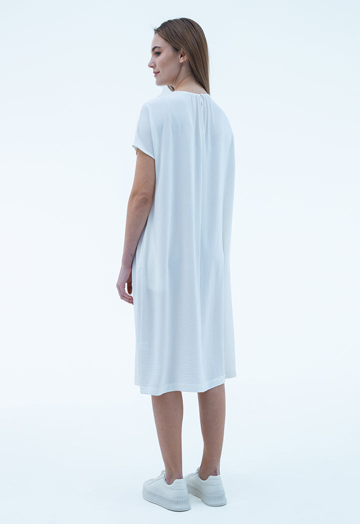 Scooped Neck Solid Dress