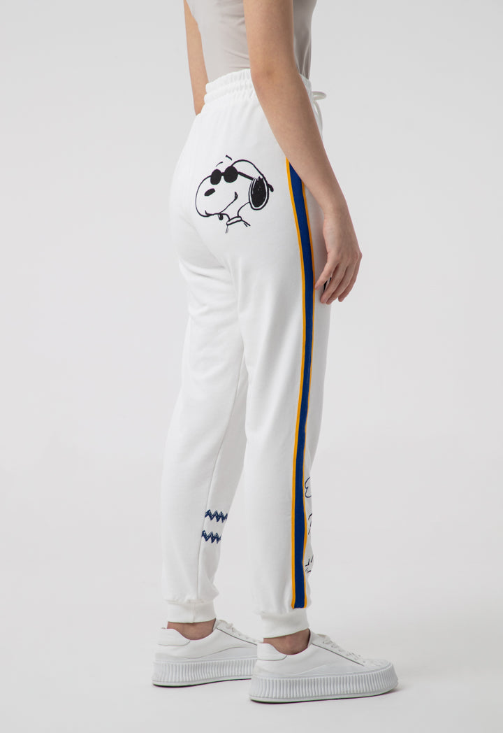 Snoopy Print Jogger With Striped Details