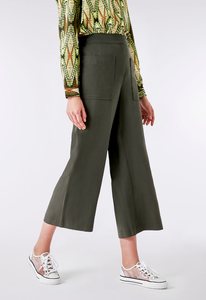 High Waisted Patch Pocket Trouser