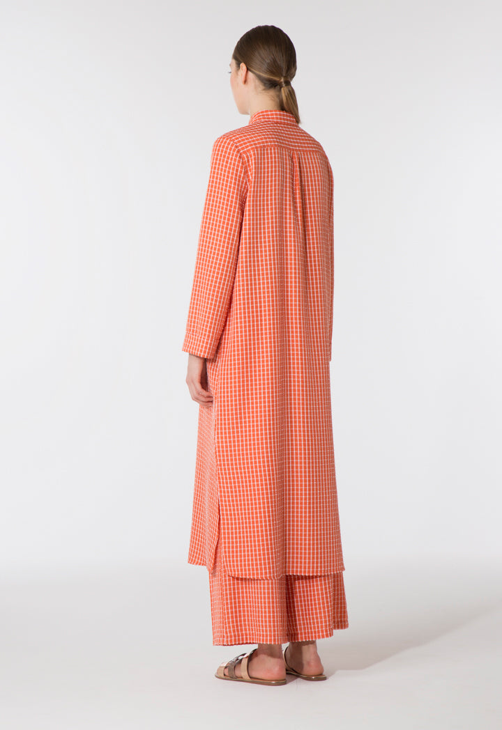 Checks Collar Maxi Dress