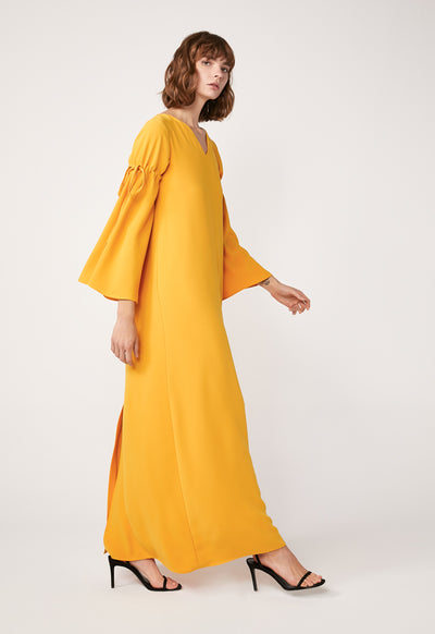 Single Colored V-Neck Dress