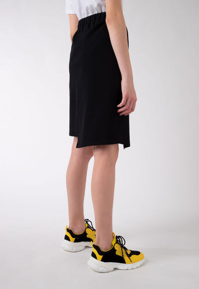 Asymmetric Hem Zip Design Skirt