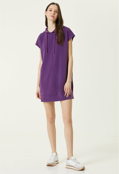 Network Hooded Mini Dress Purple