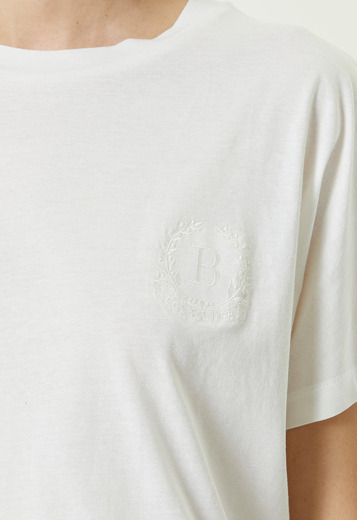 Collection Logo Embroidered T-Shirt Beige