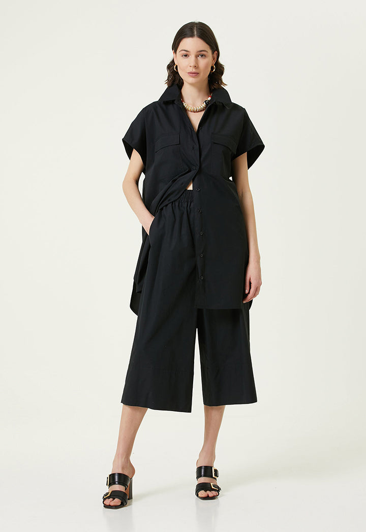 Collection Wide Leg Cropped Trouser Black