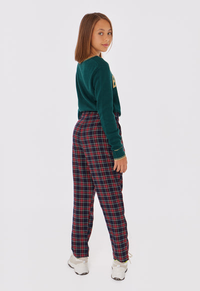 Plaid Paper Bag Waist Trouser