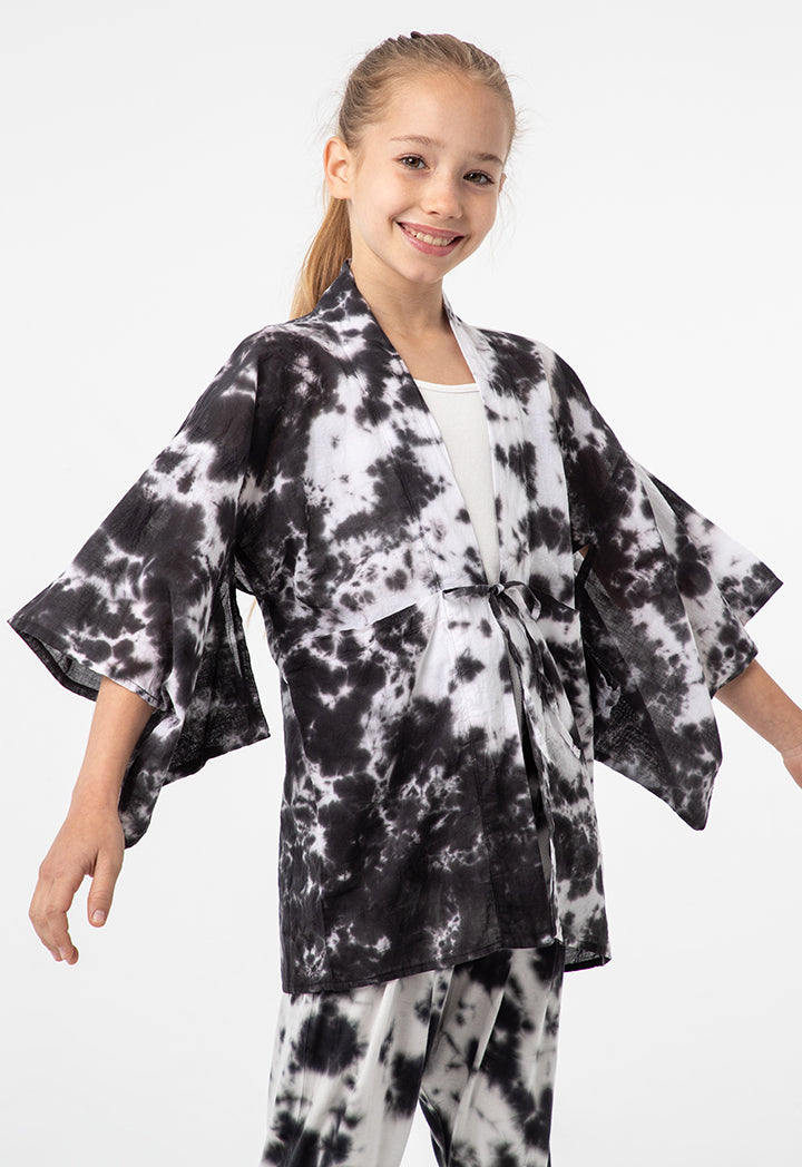 All Over Tie Dye Sleeved Kimono