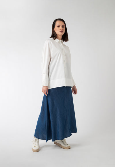 Circular Long Denim Skirt