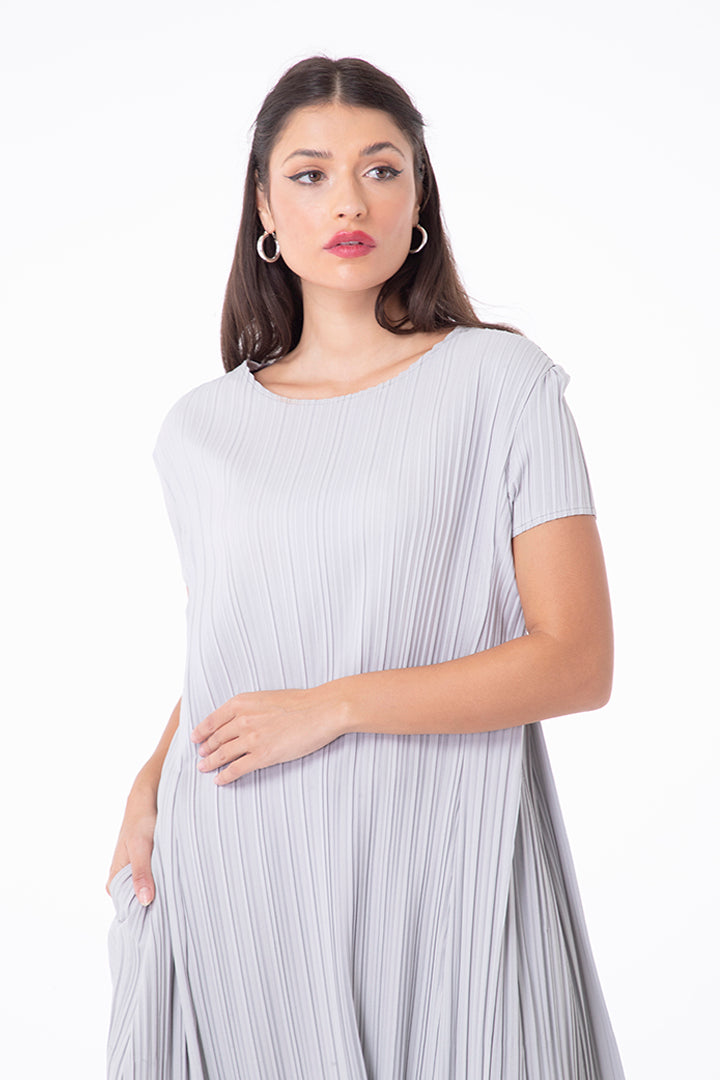 Electric Pleated Casual Dress
