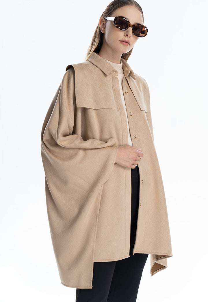 Shoulder Drape Slip On Outerwear