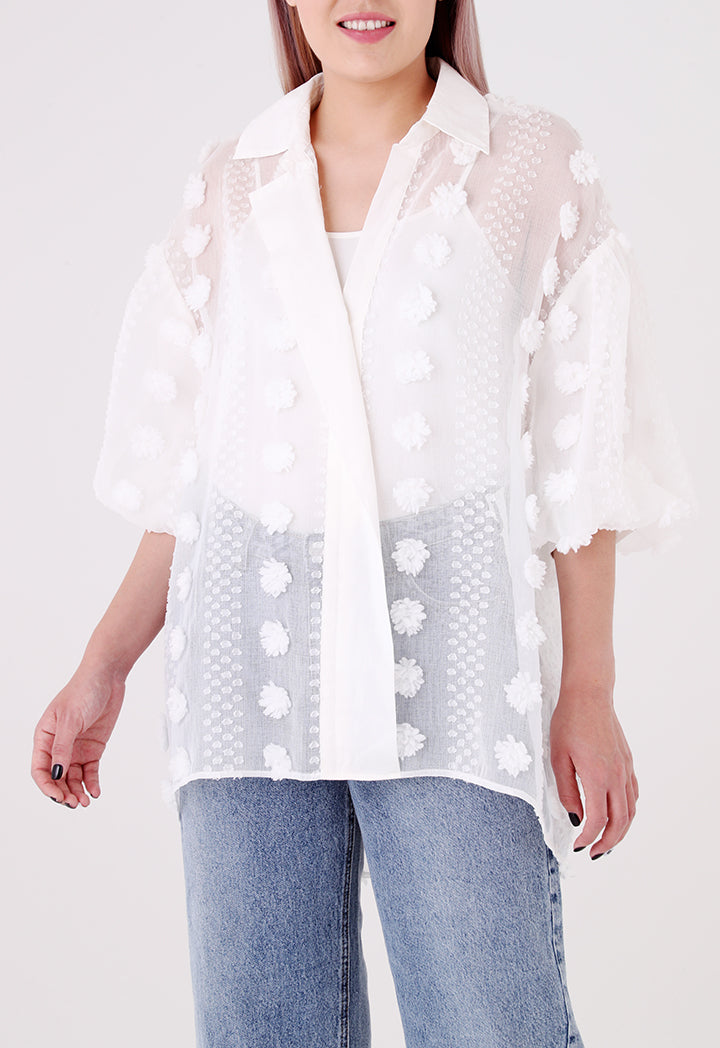 Plain Textured Pattern Blouse