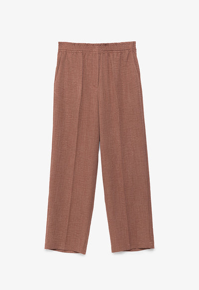 Solid Trouser With Elastic Waist