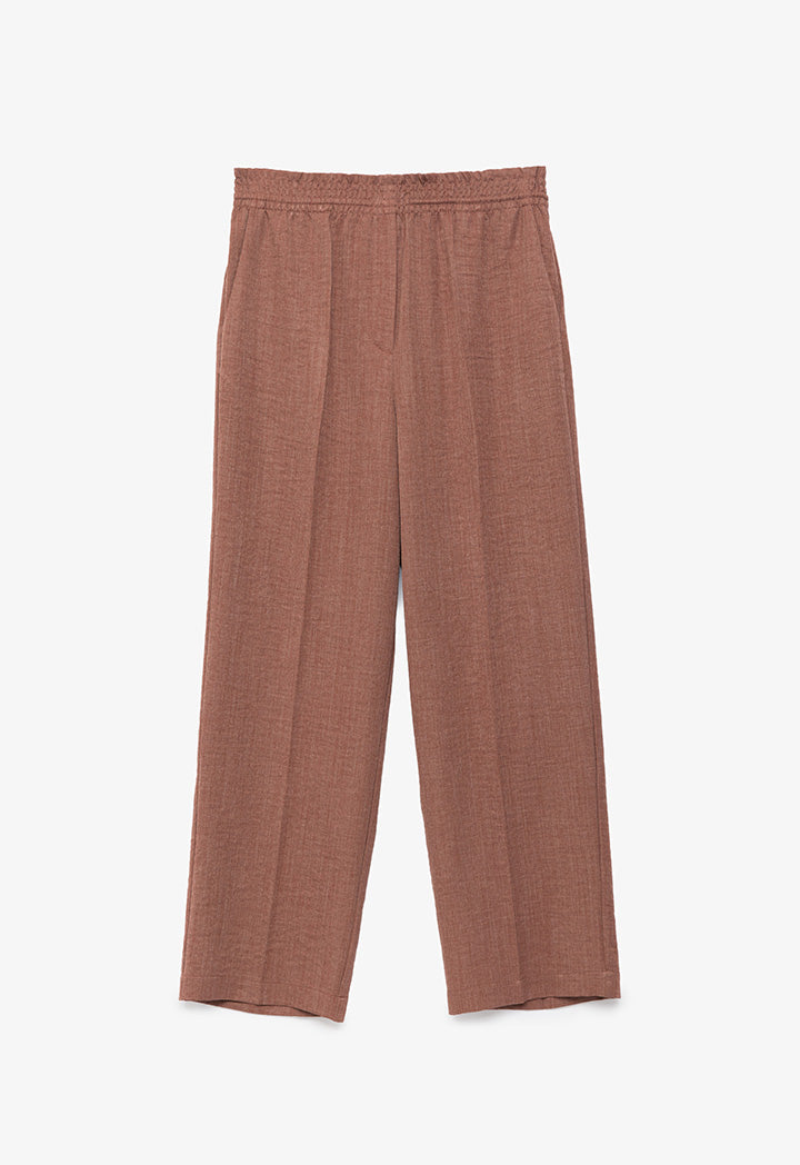 Solid Trouser With Elastic Waist