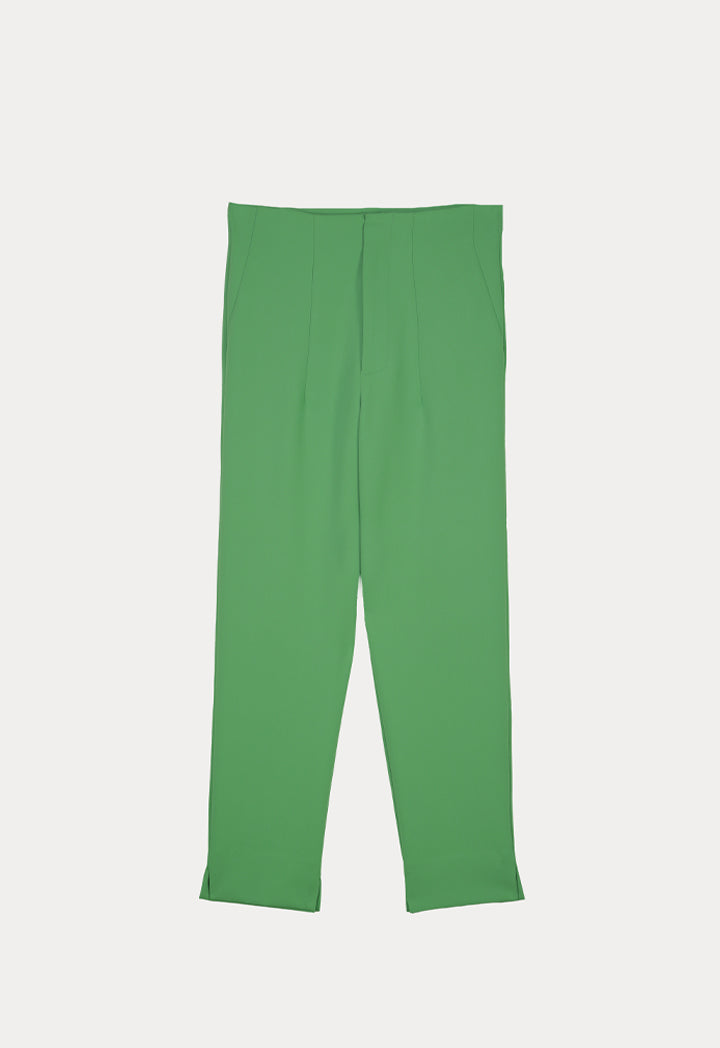 Long Solid Trouser With Faux Pocket