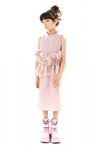 RUFFLE BELT PINK DRESS