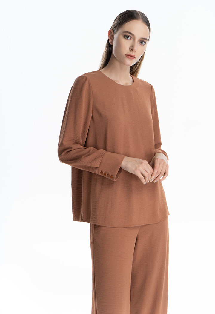 Solid Basic Classic Blouse