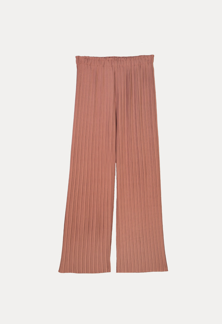 Pleated Wide Leg Solid Trouser