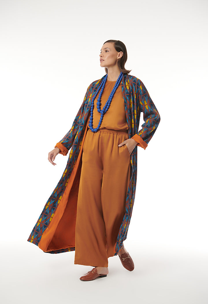 Abstract Rose Mirrored Patterned Maxi Abaya