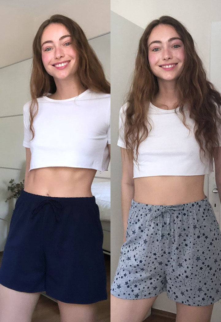 Set Of Printed And Plain Shorts