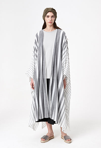 Stripes Grey Abaya - Fresqa