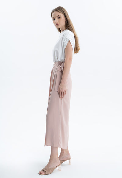 Pleated Wrap Solid Trouser