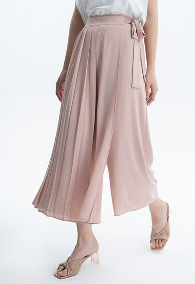 Pleated Wrap Solid Trouser
