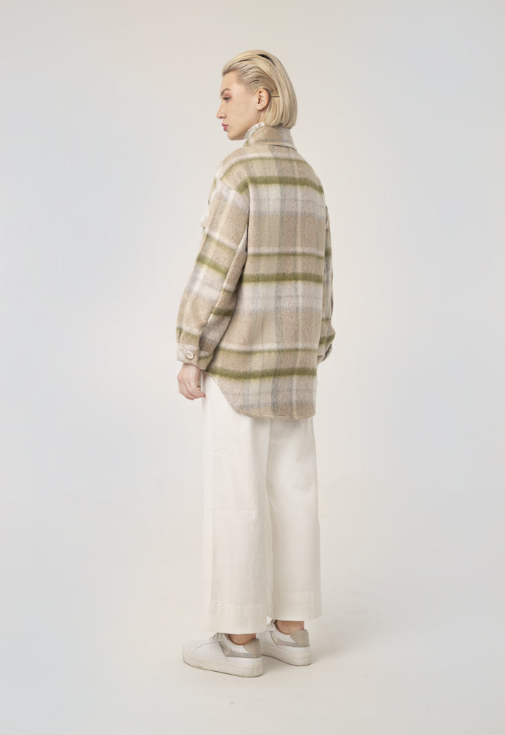 Drop Shoulder Checkered Shirt