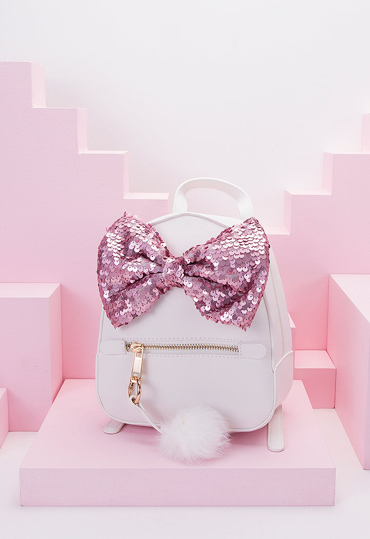 Mini Sequin Bow Backpack