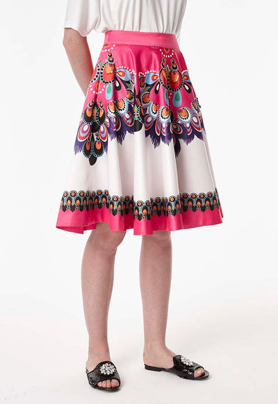 Multicolor Printed Beaded Skirt