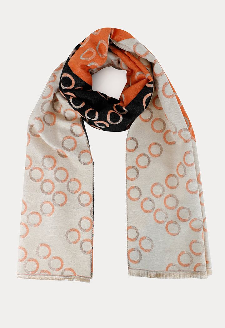 Circle Colorblock Pattern Pashmina Shawl