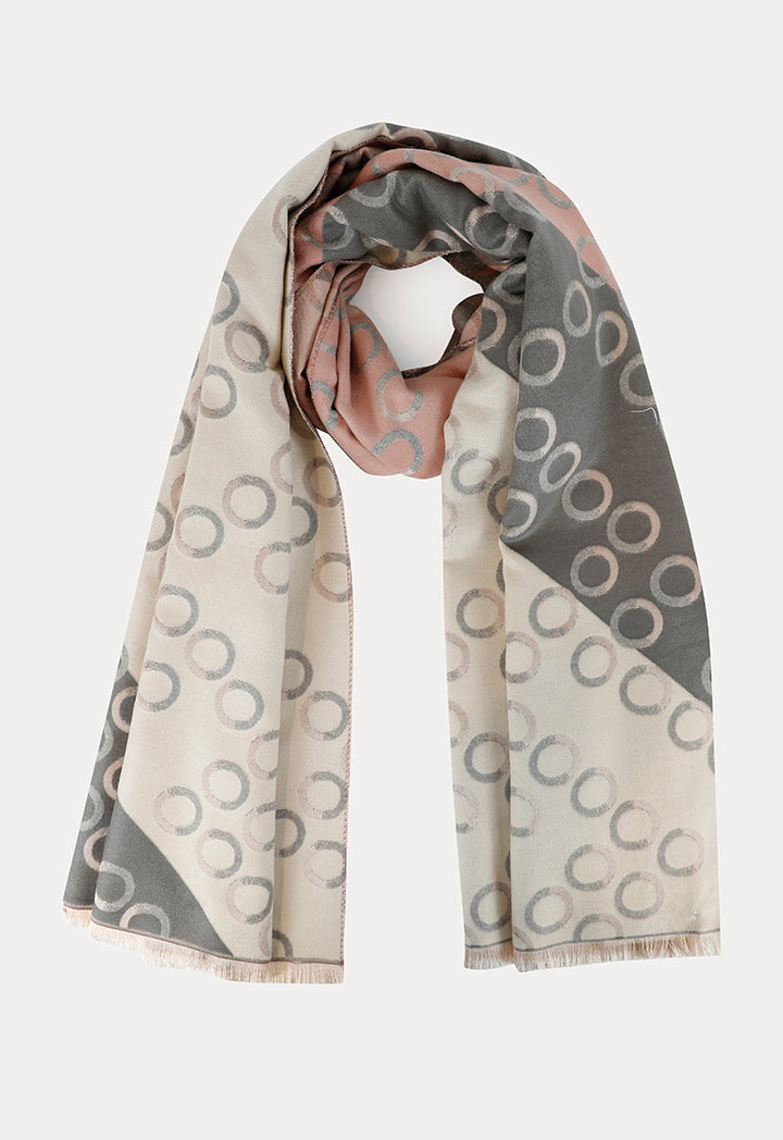 Circle Colorblock Pattern Pashmina Shawl