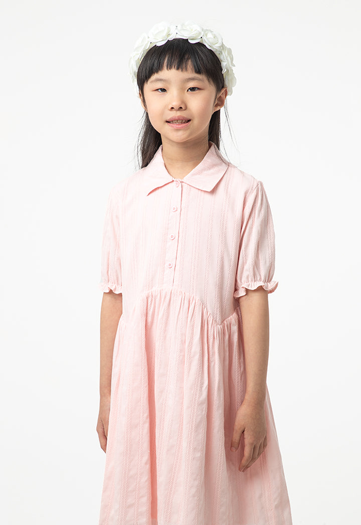 Solid Collared Drop Waist Casual Dress