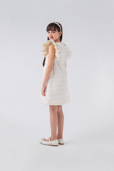 A-Line Cute Dress With Armhole Ruffle