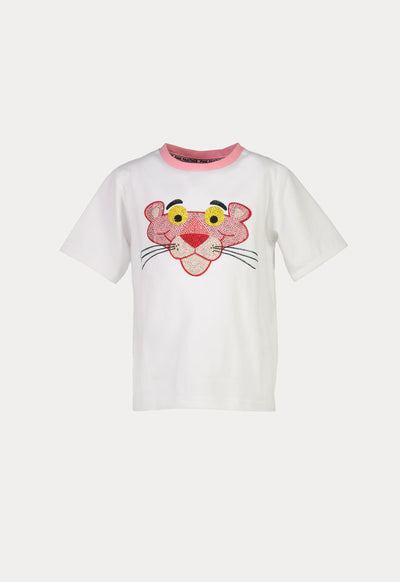 Pink Panther Rhinestone Print T-Shirt