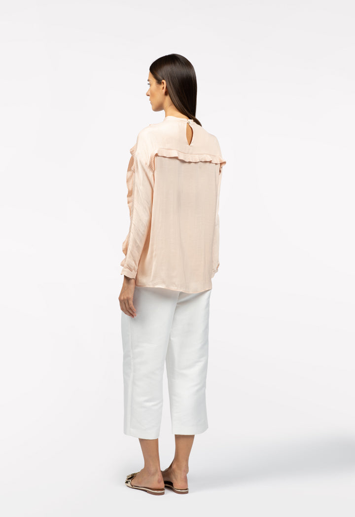 Pleated Ruffle Decorated Blouse