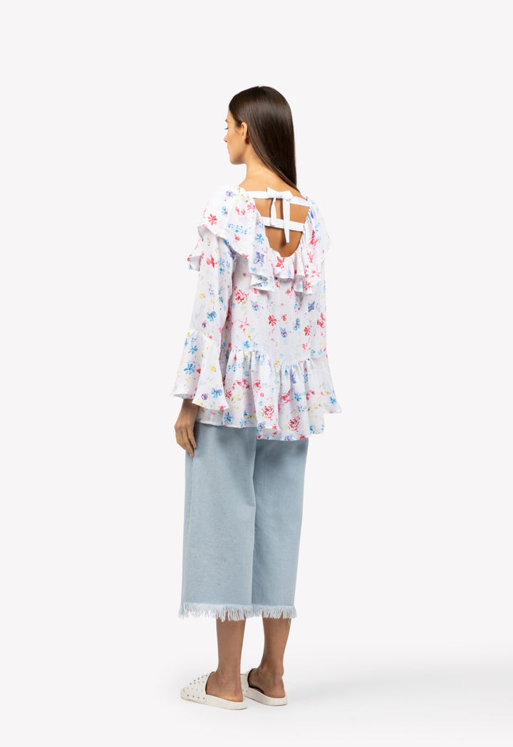 Frilled Watercolor Blouse