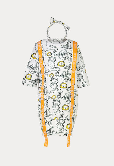 Garfield Classic Print T-Shirt Dress And Headband