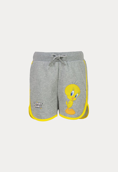 Tweety Birds Rubber Prints Drawstring Running Shorts