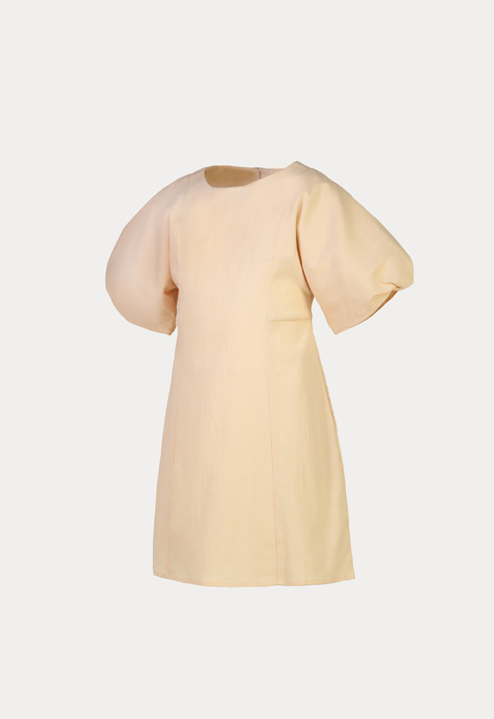 Crepe Raglan Puff Dress