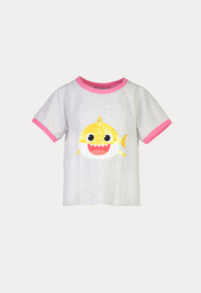 Baby Shark Contrasting Print T-Shirts